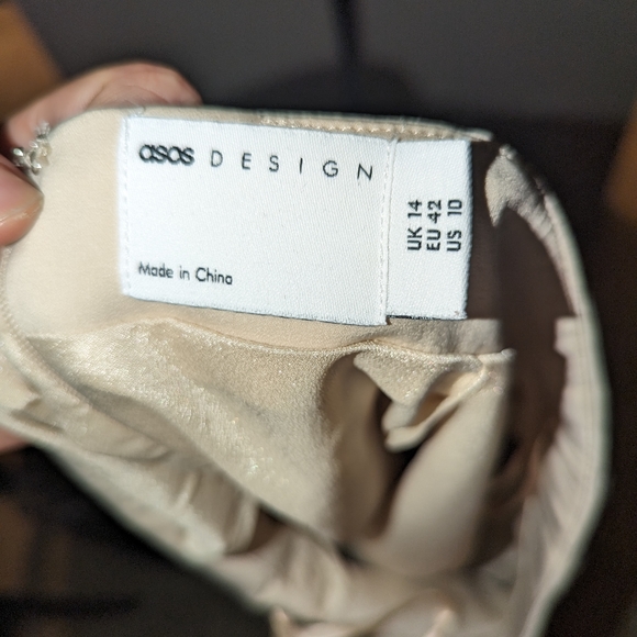 ASOS DESIGN Satin Corset Mini Skirt in Champagne - Picture 6 of 7